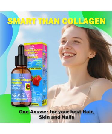 Marine Collagen Peptides Liquid Drops, Hydrolyzed Multi Type I & III Collagen w. Hyaluronic Acid Biotin Vitamin C for Joint, Skin, Hair & Nail, Liquid Marine Collagen High Absorption for Women Men - Buy Online on GoSupps.com