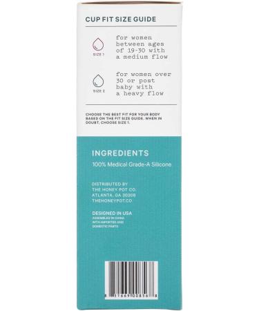 Honey Pot Company Menstrual Cup - Natural Hypoallergenic Silicone - Reusable Protection for Periods - Size 2, Pack of 1 - Buy Online on GoSupps.com