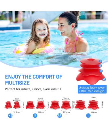 Swim Ear Plugs - Waterproof Silicone for Adults & Kids - 4 Sizes for Small Ear Canals - Buy Online on GoSupps.com
