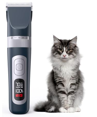 Cat Grooming Clippers for Matted Long Hair,Low Noise Cat Clippers Shaver,4 Speed Cordless Pet Clippers Kit for Cats Dogs and Pets Blue
