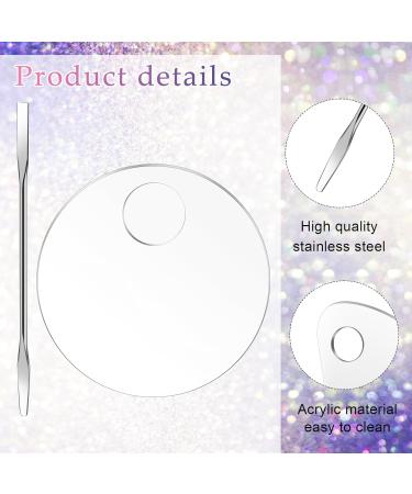 Buy 4-Piece Clear Acrylic Makeup Mixing Palette Set with Spatula | Ideal for Foundation Eyeshadow & Nail Art | International Shipping Available - Buy Online on GoSupps.com