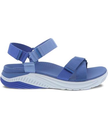 Dansko Racquel Women's Sport Sandal - Lightweight EVA Midsole - Natural Arch Support - Blue Multi - Size 7.5-8 - Buy Online on GoSupps.com