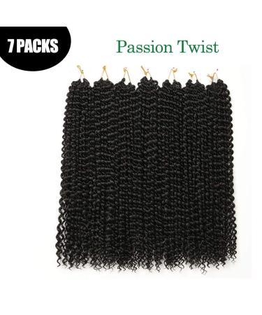 Buy 7 Packs of 18-Inch Passion Twist Crochet Hair - Water Wave Hair Extensions for Long Bohemian Styles (1B#) - International Shipping Available - Buy Online on GoSupps.com