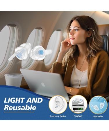 Naiicute Earplugs for Air Travel - 2 Pairs 25dB Noise Insulation Reusable Pain-Free Hearing Protection for Adults & Kids 12+ - Buy Online on GoSupps.com