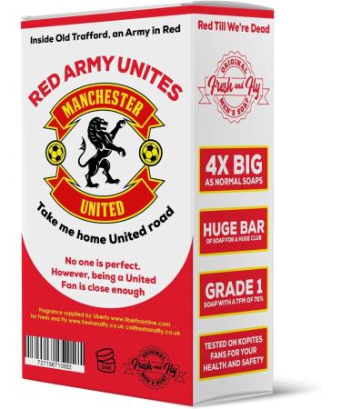 Fresh & Fly Manchester United Mens Soap (300g)- Perfect as a gift for supporters of Manchester United Man United Gifts for Men. - Buy Online on GoSupps.com