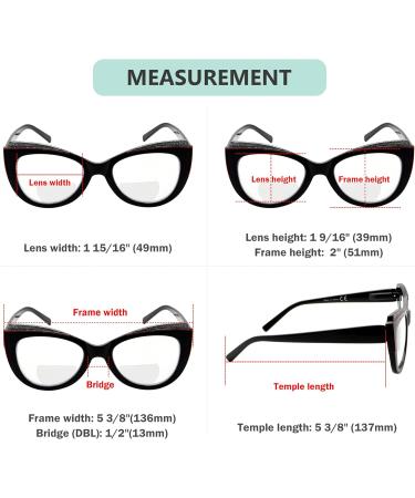 Eyekepper 4-Pack Bifocal Reading Glasses Cat Eye Design for Women | +2.00 Strength | Stylish Clear Lens Mix | International Shipping Available - Buy Online on GoSupps.com