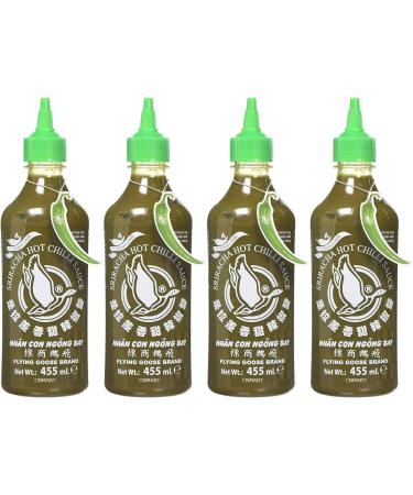 Flying Goose Sriracha Green Chilli Hot Sauce 455ml (Pack of 4)