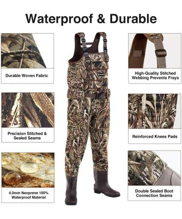 TIDEWE Men's Realtree MAX5 Camo Chest Waders with Boots Hanger - Waterproof Fishing & Hunting Waders - Buy Online on GoSupps.com
