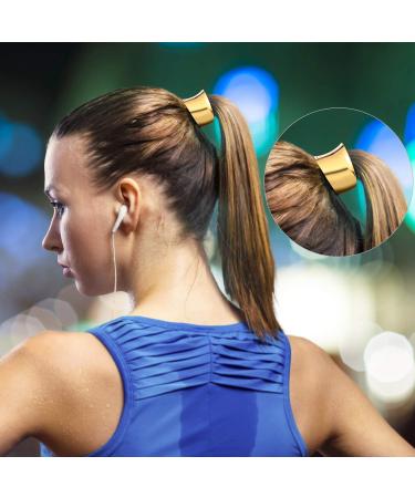 Metal Circle Hair Cuff Set - 3 Styles (Gold) | Elastic Hair Bands for Women & Girls - Buy Online on GoSupps.com