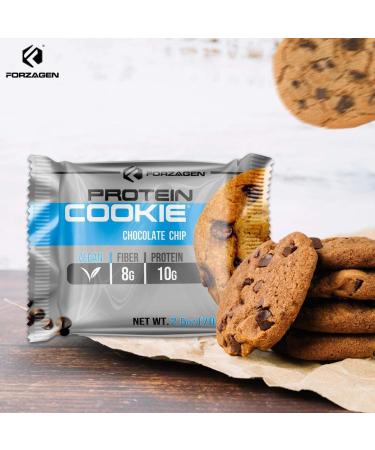 Forzagen Vegan Protein Cookies - 12 Pack | 10g Protein | No Artificial Sweeteners | Vegan Chocolate Chip Snacks - Buy Online on GoSupps.com