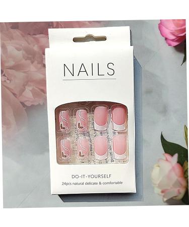 1 Set Press on Nails French Square Fake Nails Full Cover Short Press on Nails Reusable Short Nails Press on Cute Press on Nails Set for Women DIY Home Party - Buy Online on GoSupps.com