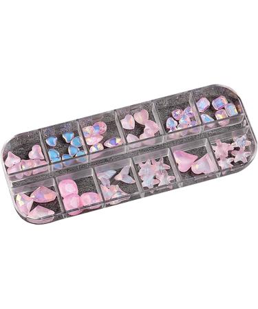 FEIlei 12 Grids Nail Art Crystal Nail Art Stones Rhinestone Manicure Nail Charms - Buy Online on GoSupps.com