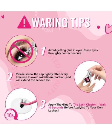 Strong Hold Lash Glue for Cluster Lashes - 8ML Waterproof & Long Lasting Adhesive | Individual Lash Glue with Remover Pads - Buy Online on GoSupps.com