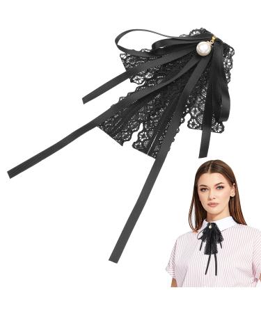 Soimiss tie pink pearl sheet brooch pin pre bound tie fly lace lace for women party graduation fly reversal pin suit vest accessories black red fly