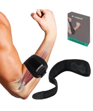 Tennis Elbow Brace for Men & Women Pain Relief Adjustable Tennis Elbow Strap for Tendonitis Tennis Elbow Golf Elbow with Gel Pad Compression Arm Support for Tendon Pain Relief Black One Size