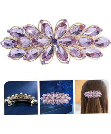 Rhinestone Spring Hair Accessories Bridal Floral Hairpins Spring Hair Clips Glitter Hair Clips Women Hair Accessories Wedding Hair Clip Vintage Spring Clip Large Miss Alloy Purple - Buy Online on GoSupps.com