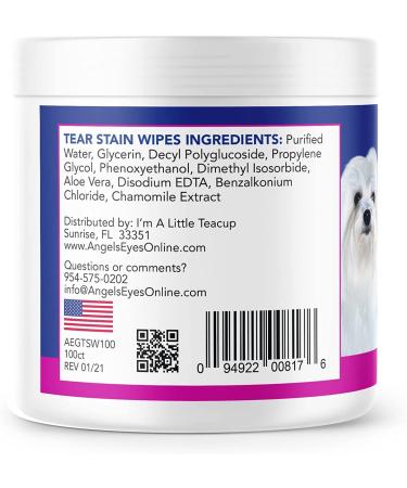 Angels Eyes Tear Stain Wipes for Dogs and Cats | 100 ct | Gentle Eye & Face Wipes for Discharge & Mucus - Buy Online on GoSupps.com