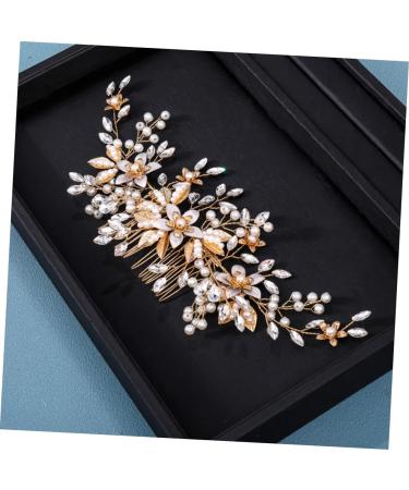 Angoily Headgear Hair Dryer Brush Bridal Hair Decor Bridal Clip Bridal Flower Hair Comb Crystal Headpiece Tiara Wedding Hair Comb Bride Metal Accessories Pearl - Buy Online on GoSupps.com