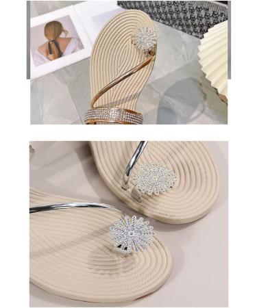 Buy Women's Flat Slides Sandals - Rhinestone Jeweled Bunion Corrector Casual Summer Clip Toe Ring Sandals for Big Toe Bone Correction - Size 6.5 Yellow - Buy Online on GoSupps.com