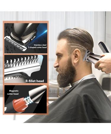 5-in-1 Waterproof Beard Trimmer & Hair Clippers for Men | Cordless Mustache & Nose Hair Grooming Kit - Magnetic Heads - Buy Online on GoSupps.com