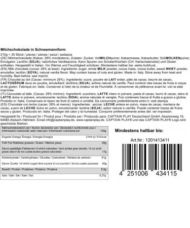  CAPTAIN PLAY Christmas Interior Decoration 30 Chocolate Snowmen 210 g in Individual Packaging - Buy Online on GoSupps.com