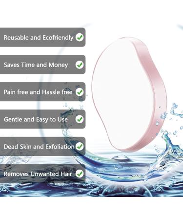 Masaigge Crystal Hair Eraser for Women and Men - Reusable Painless Hair Remover for Arms, Legs, Back - Exfoliation Tool (Matte Pink) - Buy Online on GoSupps.com