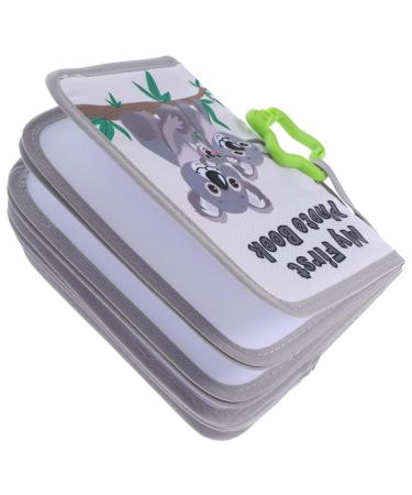 Toyandona baby photo book made of soft fabric baby photo album cartoon koala for the first year baby photo reminder book for baby shower children's room gear gray