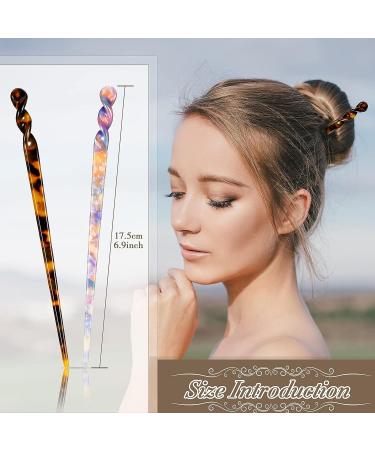 Elegant Acetate Hair Sticks Set - 12 Pieces Styling Chopsticks & Pins for Women and Girls - Buy Online on GoSupps.com