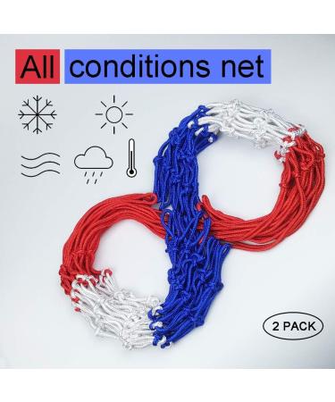DOURR Basketball Net Replacement 2 PCS All-Weather Heavy Duty Indoor/Outdoor (12 Loops) Red+White+Blue - Buy Online on GoSupps.com