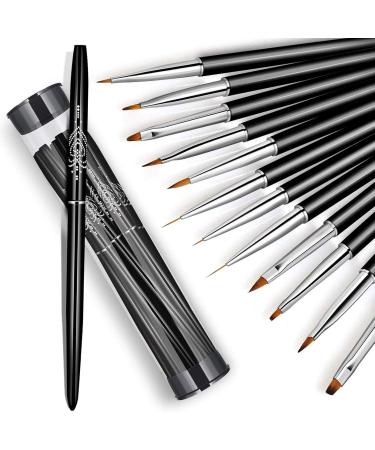 Nail Art Brush Set - 12 Flat Brushes for Professional Designs | International Shipping - Buy Online on GoSupps.com