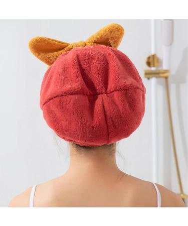 Super Absorbent Microfiber Hair Towel Wrap for Curly & Long Hair Quick Drying Extra Soft 11.02x9.84in Pink Red | Efficient International Shipping - Buy Online on GoSupps.com