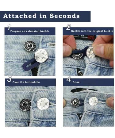 12Pcs Extender Button Set for Pants and Collars - Waistband and Neck Silicone Extenders for Men and Women - Buy Online on GoSupps.com