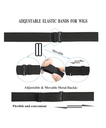 Adjustable Black Elastic Bands for Wigs - 6 PCS 1 Inch Adjustable Straps for Wig Making - Buy Online on GoSupps.com