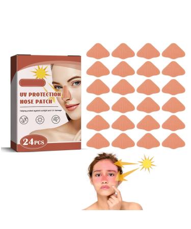 Nasal sun protection sun nose plasters UV nose protection outdoor nose plaster outdoor sun protection nose sun protection nose patch beige nose sun protection nose protection for outdoor sports (24 pieces)