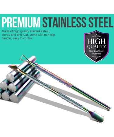 FANDAMEI Double End Cuticle Pusher Gel Nail Polish Remover Kit | Metal Scraper for Acrylic & Gel Polish Removal | Manicure Pedicure Tool for Salon & Home Use - Buy Online on GoSupps.com