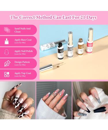 Nail Art Polish Set - 6 Colors Gel Liner Kit for Nail Design with Thin Brush - Black, White, Glitter, Silver - Soak Off, Curing Required (8ml) - Buy Online on GoSupps.com