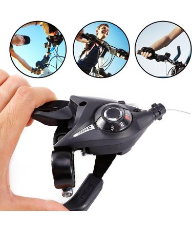 FAIREDEAR 3x7 21 Speed Bicycle Brake Levers Shifter with Gear Indicator and V Brake Cable for Mountain, Road, MTB, BMX, Fixie Gear Cycling - Buy Online on GoSupps.com