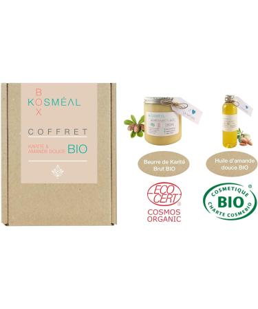 Coffret Cadeau BIO | Beurre De Karit BRUT et Huile d'Amande Douce | Certifi s COSM BIO et Ecocert - Buy Online on GoSupps.com