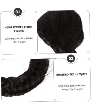 Angoily Hand Braided Braided Wig Girls Braid Extensions Braid Wig Long Braided Ponytail Synthetic Braided Ponytail Extension Fake Ponytail for Women High Temperature Wire Modeling - Buy Online on GoSupps.com