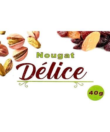 Nougat bar with Mixed Nuts. Gluten-Free Made in Canada 480g per Box 40g per bar - Buy Online on GoSupps.com