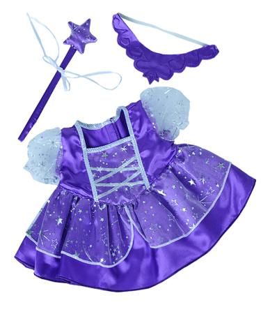 Purple Fairy Princess with Tiara & Wand / Clothes to fit Build a Bear / Bear Factory Bears