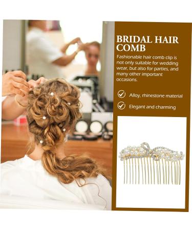 DOITOOL Alloy Rhinestone Hair Comb Bridal Hair Clip Rhinestone Headband Bridal Flower Comb Bridal Hair Accessories for Wedding Pearl Hair Comb Rhinestones Bun Bridesmaid Girl - Buy Online on GoSupps.com