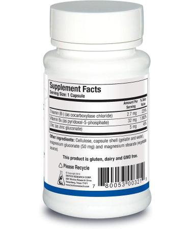 Biotics Research B6 B1 Plus Zinc Capsules - 5mg Highly Bioavailable Zinc Form for Enzyme Support - 90ct - Buy Online on GoSupps.com