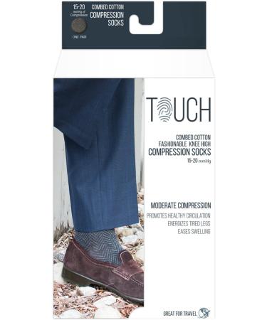 Men's Herringbone Compression Socks 15-20 mmHg - Charcoal Cotton - X-Large - 1 Pair for Improved Circulation - Buy Online on GoSupps.com