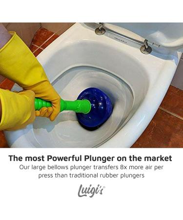 Luigi's Big Bad & Powerful Toilet Plunger - Clears and Unblocks All Toilets with Unique Bellows Design - Buy Online on GoSupps.com