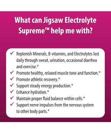 Jigsaw Health Electrolyte Supreme | Broad Spectrum of Electrolytes + Trace Minerals | Berry-Licious Flavor | 60 Servings (Jar) Jar Berry-Licious 60 Servings (Pack of 1) - Buy Online on GoSupps.com