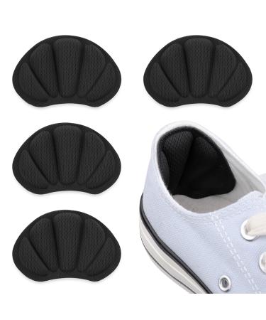Sibba 2 pairs of heel pillows liner inserts anti-slip shoes pads self-adhesive shoes heel blister protectors heel handles for shoes too big 2 pair black