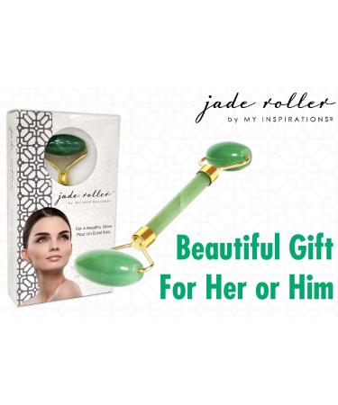 Jade Roller by My Inspirations | Facial Roller & Lymphatic Massager for Face Neck & Body | Reduces Fine Lines & Cools Skin - Buy Online on GoSupps.com