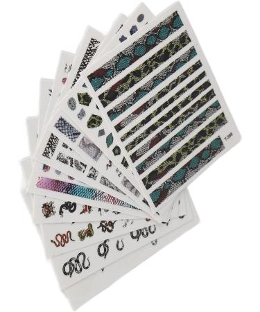 Self Adhesive Snake Nail Sticker 9 Sheets DIY Manicure Decoration Latest Fashionable Snake Nail Art Stickers for Nail Art Lover for DIY Manicure - Buy Online on GoSupps.com
