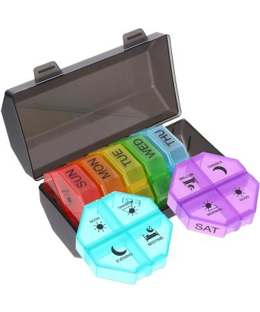 Gatuida Weekly Organizer 4 Times a Day Large 7 Day Daily Case with 28 Compartments Portable Travel Medicine Container for Vitamin - Buy Online on GoSupps.com